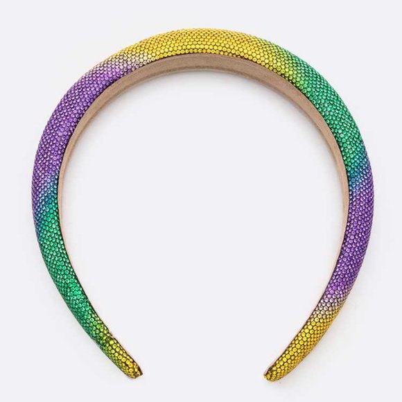 Mardi Gras Headband Sparkly Rhinestone Headband for Women Carnival Parade - Picture 2 of 2